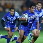 HULL, ENGLAND - NOVEMBER 04:  Anthony Milford of Samoa during the Rugby League World Cup Group B match between Papua New Guinea and Samoa at Craven Park Stadium on November 4, 2013 in Hull, England.  (Photo by Michael Steele/Getty Images)